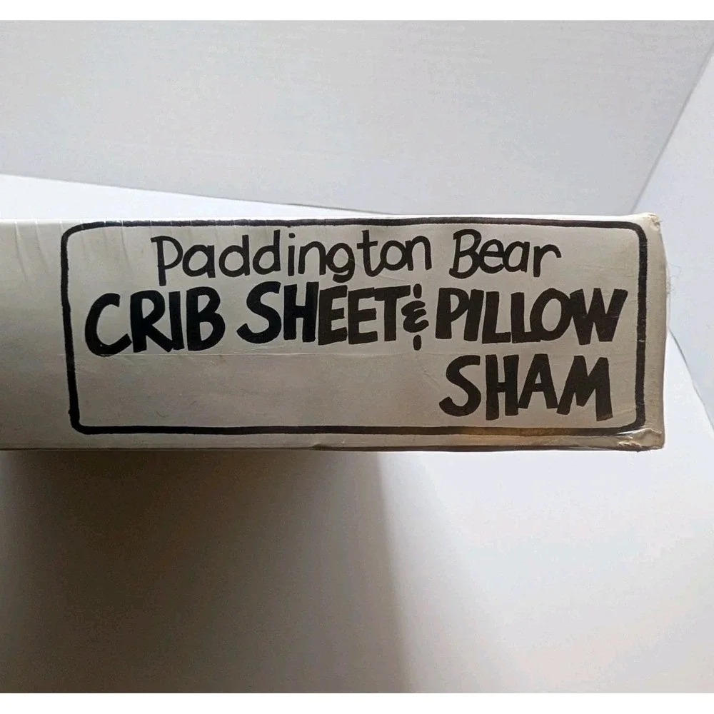 NEW Vtg Paddington Bear Needlepoint Kit Crib Sheet & Pillow Sham Trio 3 1978 USA